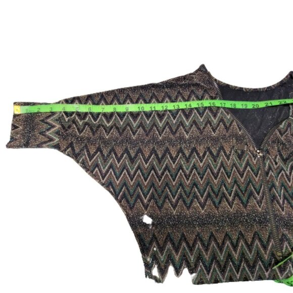 𝅺SPARKLY Brown and Black Zig Zag- One Size Fits Most - Picture 8 of 9